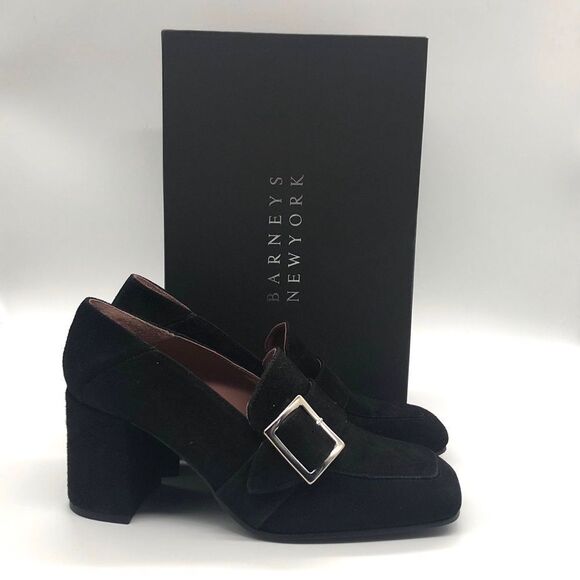 Barneys New York Black Suede w/ Buckle NWT - Picture 3 of 6